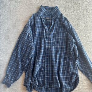 Van Heusen Navy Checkered Flannel Shirt